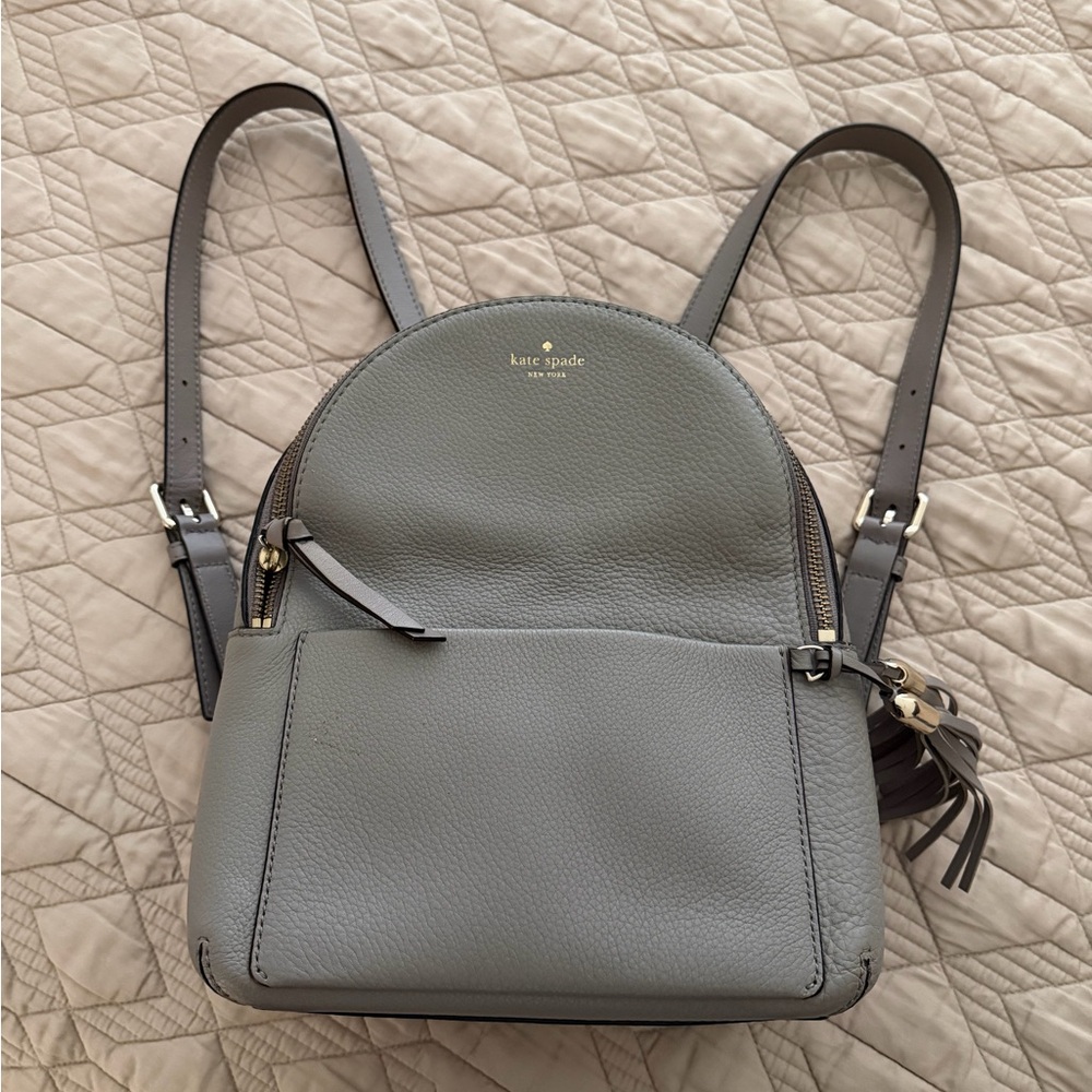 Kate Spade Charcoal Leather Backpack